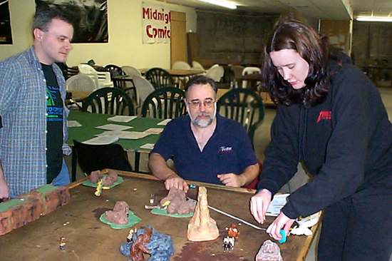 Measuring the distance on the gaming table